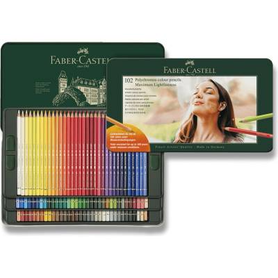 Faber Castell pastelky Polychromos plechová krabička 102 barev 210061