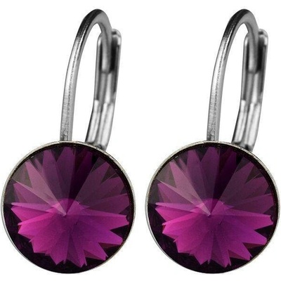 Nubis ocelové náušnice s krystaly Swarovski amethyst NBS08-AM