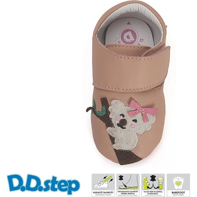 D.D.Step kožené capáčky K1596-42568 koala růžová