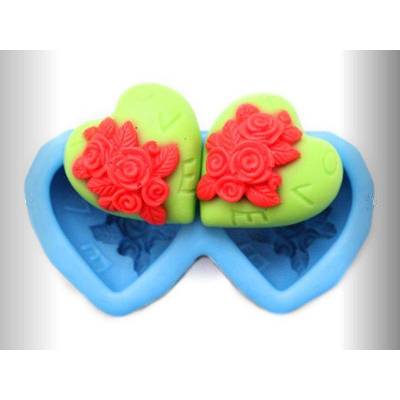 Silikonová forma - Srdíčka mini Love 2 ks - 35 x 35 x 20 mm
