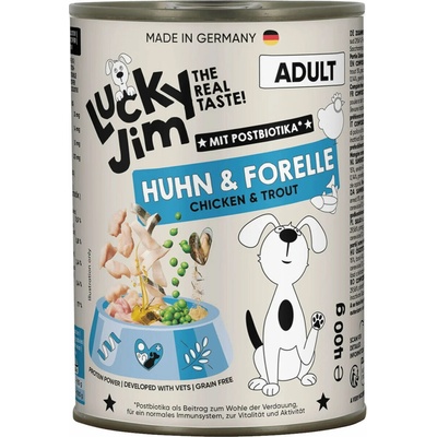 Lucky Jim Classic Adult s kuřecím masem a pstruhem 400 g