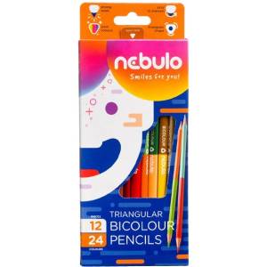 Nebulo Комплект триъгълни моливи с двоен край Nebulo 12/24 SZC-TR-12/24 (SZC-TR-12/24)