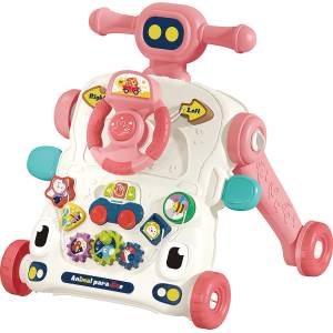 Chipolino Музикална играчка на колела 3 в 1 Chipolino - Кола, Розова (MIKCAR0243PI) Проходилка