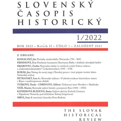 Slovenský časopis historický 1/2022