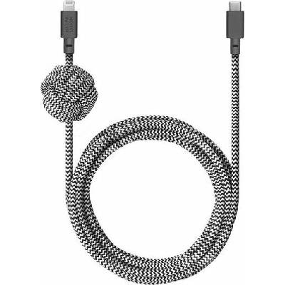 Native Union NCABLE-KV-CL-ZEB) USB-C to Lightning, 3m, černobílý