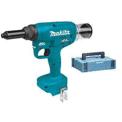 Makita DRV250ZJ - Bezuhlíkové aku nýtovací kleště - aku nýtovačka 18V, 30mm, 10.000N, 2.4kg, kufr, bez akumulátoru a nabíječky