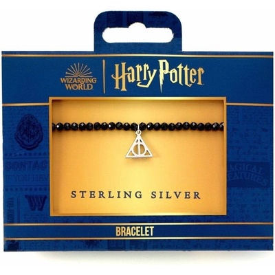 Harry Potter Náramek se stříbrným přívěskem - Relikvie smrti černý