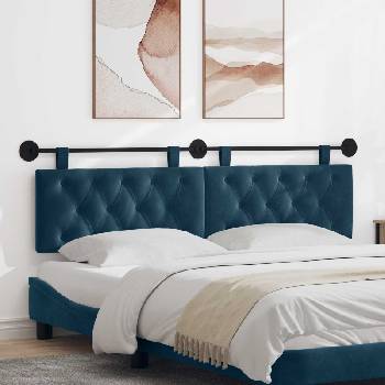 vidaXL Висяща табла Монтиране на стена Синьо 190 x 55 x 7 см Кадифе (42032202)