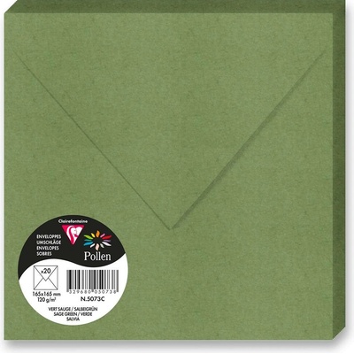 Clairefontaine 165 × 165 mm - barevná obálka - 20 ks, tm. zelená