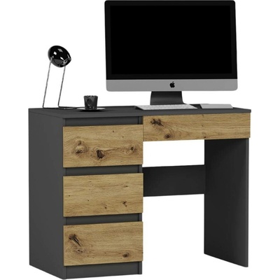 Framire Malý stůl s šuplíky levý Modern N34 90 x 50 cm Antracit mix artisan