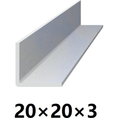 Ocelová tyč tvaru L 20x20x3 (L-profil), bez povrchové úpravy 3 m (J-L20x20x3-3)
