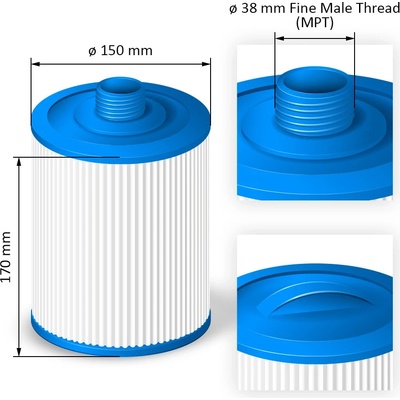 Crystalline Pool Spa Filter Filtrační kartuše SC823