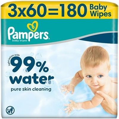 Pampers 99 % Vody Detské Vlhčené Obrúsky 3 x 60 ks