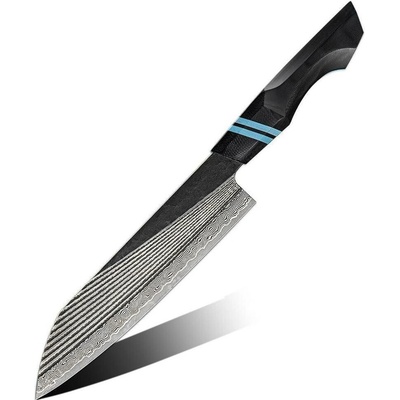 IZMAEL Damaškový kuchynský nôž Zetsurin Chef/Čierna/Modrá 20.3 cm