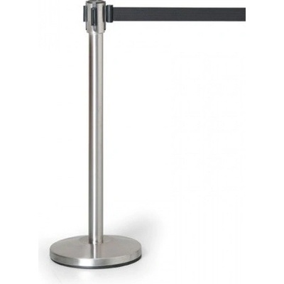 Zahradzovací stĺpik so samonavíjacím pásom, nerez leštený/čierna