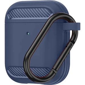 Techsuit Калъф за AirPods 1 / AirPods 2 - Carbon Silicone - Navy Blue