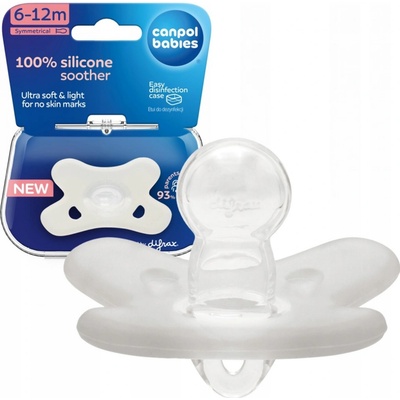 Canpol babies 100% Silicone Soother Symmetrical cumlík white 1 ks