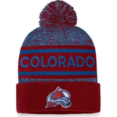 Fanatics pánská zimní čepice Colorado Avalanche Authentic Pro Rink Heathered Cuffed Pom Knit
