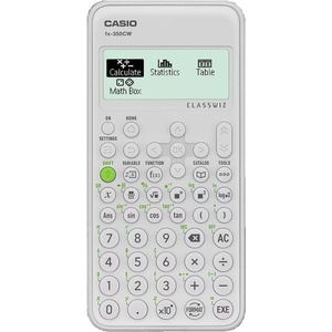 Casio Калкулатор Casio FX-350 CW, 4 разряден дисплей, научен, 290+ функции, V. P. A. M естествена алгебрична логика, бял (FX-350 CW) Калкулатори