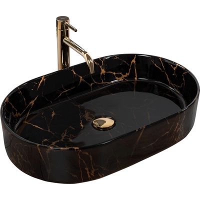 Rea Умивалник за плот Rea Nadia Black Marble Shiny (REA-U0539)