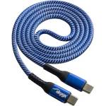 Akyga AK-USB-37 Кабел за данни от USB-C към USB-C M/M 1 м синьо-бял (оплетен) (AK-USB-37)