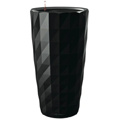 Lechuza Samozavlažovací květináč DIAMANTE Premium lesklý plast 41 x 77 cm černá