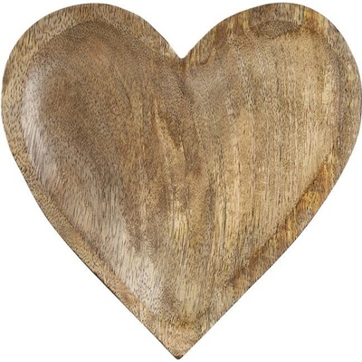 Mars & More Miska ve tvaru srdce z mangového dřeva Mango Heart M 20 x 20 x 2 cm