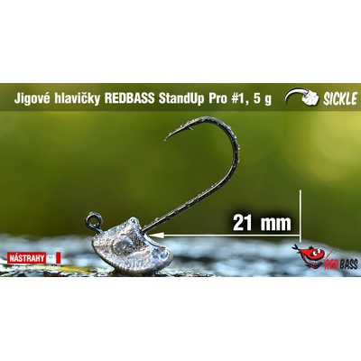 REDBASS Neváznoucí jigová hlava StandUp Pro Sickle vel.1 18 - 25mm 5g 5 ks