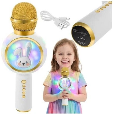 Bluetooth bezdrátový karaoke mikrofon bílý