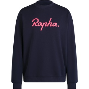 Rapha Мъжко яке за тренировка Rapha Heavyweight Cotton Sweatshirt Large Logo Training jacket - Dark Navy / High-Vis Pink - размер XXL (003-3465-0316)