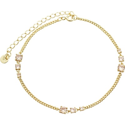JSB bijoux s.r.o. Pozlacený stříbrný náramek tři Kubické zirkony postupně se zmenšující Golden Shadow (Stříbro 925/1000)