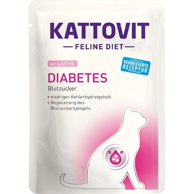 Kattovit Feline Diet Diabetes s lososem 85 g