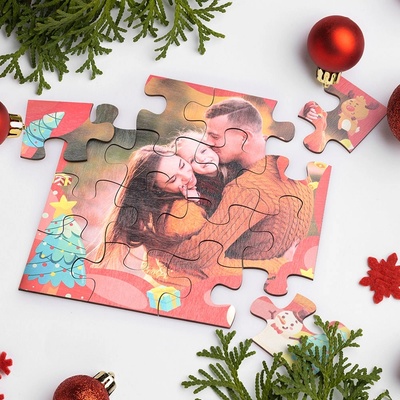 Art gift Дървен пъзел - Коледен спомен