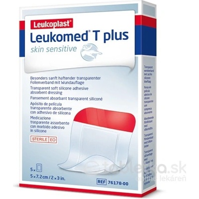 LEUKOPLAST filmové krytie s vankúšikom sterilné 5 x 7,2 cm 5 ks