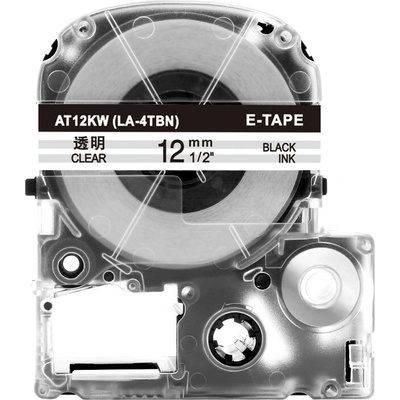 Alternatívna páska Epson AT12KW 12 mm x 8 m čierna tlač/ priehľadný podklad