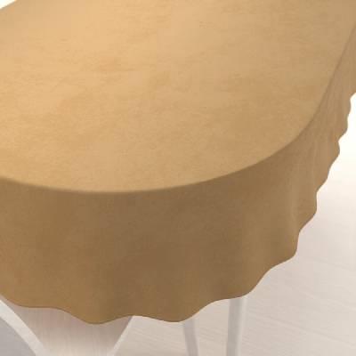 Biante Veľký zamatový oválny obrus Velvet Premium SVP-054 Svetlo hnedý 260x320 cm