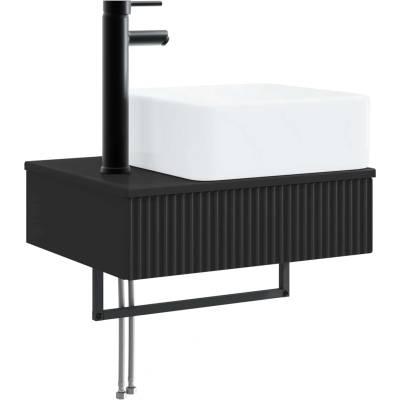 vidaXL Мивка за измиване, монтирана на стена Черно 53 x 35 x 39 см (890209)