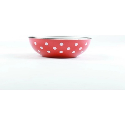 Belis Smaltovaná miska červená s puntíky 18 cm