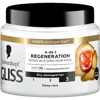 Schwarzkopf GLISS Регенерираща маска за суха коса Regeneration 4-in-1, 400 ml (725896)