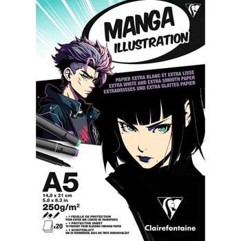 Clairefontaine Manga Illustration Скицник 20 A5 250 g (976162C)