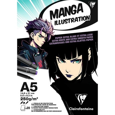 Clairefontaine Manga Illustration Скицник 20 A5 250 g (976162C)