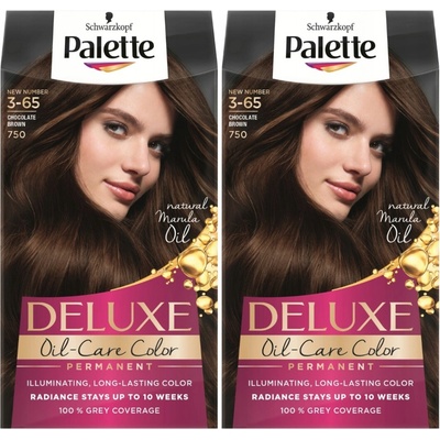 Palette Deluxe barva na vlasy 3-65 Čokoládově hnědá x2