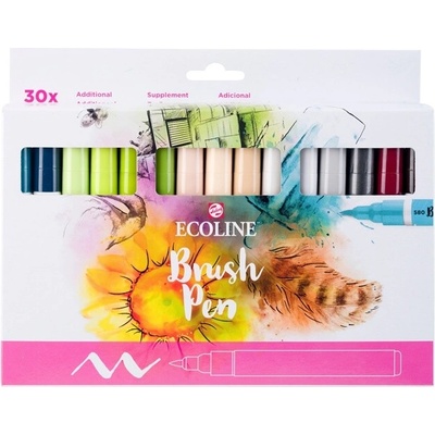 Ecoline Brush Pen akvarelové perá 30 ks