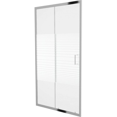 MEXEN Apia posuvné sprchové dveře 145 cm, pruhy, chrom 845-145-000-01-20