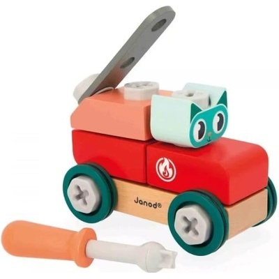 Janod BricoKids auto s nářadím Kočka 28 ks