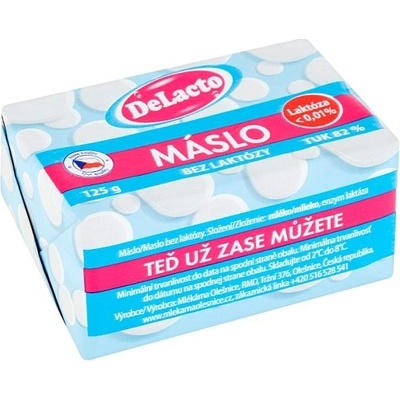 DeLacto Máslo bez laktózy 82% 125 g – Zboží Dáma