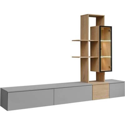 Sconto Obývacia stena LIU sivá/dub cremona