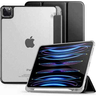 Tech-Protect SC Pen Hybrid Case - кожен кейс и поставка за iPad Pro 11 M2 (2022), iPad Pro 11 M1 (2021), iPad Pro 11 (2020) (черен-прозрачен)