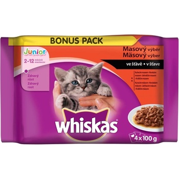 Whiskas Junior Klasické Pokrmy ve šťávě 4 x 85 g