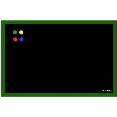 Toptabule.sk KRTCL01 Čierna kriedová tabuľa v zelenom drevenom ráme 90 x 120 cm / nemagneticky